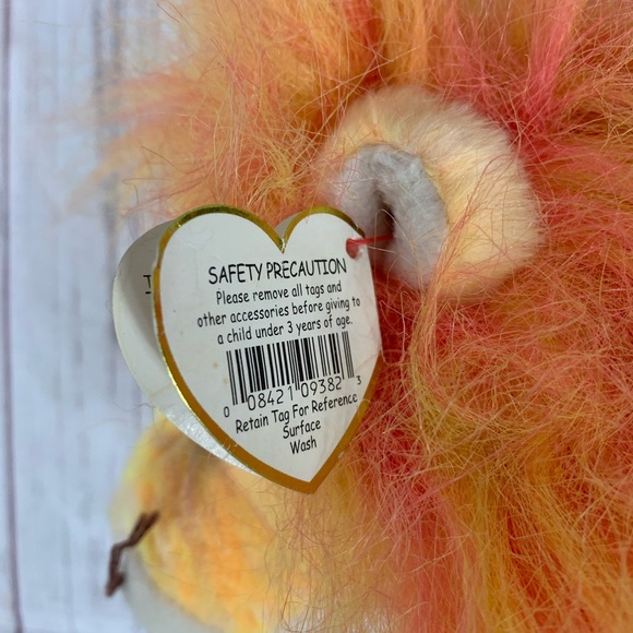 Vintage 2000 Ty Beanie Buddies Bushy the Lion Orange - Picture 4 of 10